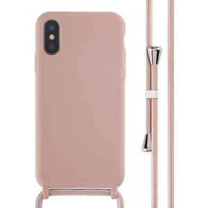 iMoshion Siliconen hoesje met koord voor de iPhone X / Xs - Sand Pink