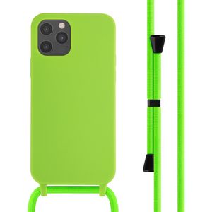 iMoshion Siliconen hoesje met koord voor de iPhone 12 (Pro) - Fluor Groen