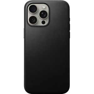 Nomad Modern Leather Case voor de iPhone 15 Pro Max - Zwart