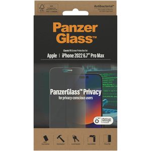 PanzerGlass Privacy Anti-Bacterial Screenprotector voor de iPhone 14 Pro Max