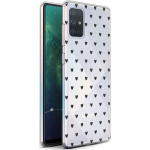 iMoshion Design hoesje voor de Samsung Galaxy A71 - Hartjes - Zwart