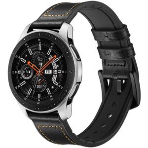 iMoshion Echt lederen bandje Watch 46mm / Gear S3 Frontier / Watch 3 45mm - Zwart