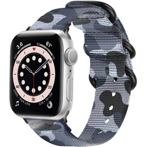 iMoshion Nylon bandje voor de Apple Watch Series 1-9 / SE - 38/40/41mm - Camouflage Grijs