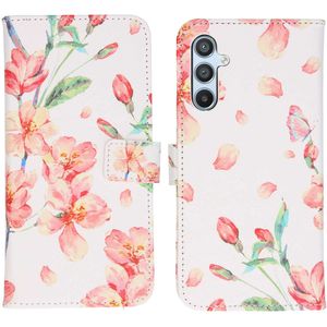 iMoshion Design Softcase Bookcase voor de Samsung Galaxy A34 (5G) - Blossom Watercolor