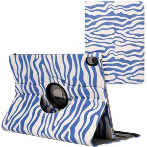 imoshion 360° Draaibare Design Bookcase voor de Apple iPad Air 5 (2022) / Air 4 (2020) - White Blue Stripes
