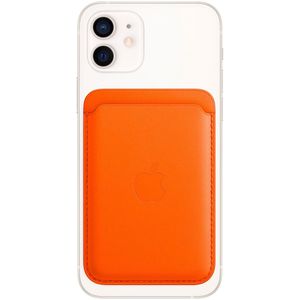 Leather Wallet MagSafe (Apple Wallet 2nd generation) - Met ingebouwde AirTag functie - Oranje