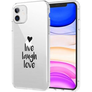 iMoshion Design hoesje voor de iPhone 11 - Live Laugh Love - Zwart