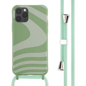 iMoshion Siliconen design hoesje met koord voor de iPhone 11 Pro - Retro Green