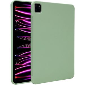 Accezz Liquid Silicone Backcover met penhouder voor de iPad Pro 11 (2018 - 2022) - Lichtgroen