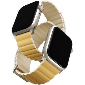 Uniq Revix Premium Edition dubbelzijdig bandje voor de Apple Watch Series 1 t/m 9 / SE (38/40/41 mm) | Series 10 (42 mm) - Ivory/Canary Yellow