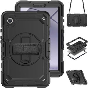 Accezz Rugged Backcover Shoulder Strap voor de Samsung Galaxy Tab A9 8.7 inch - Zwart