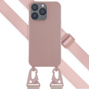 Selencia Siliconen hoesje met afneembaar koord voor de iPhone 13 Pro - Sand Pink