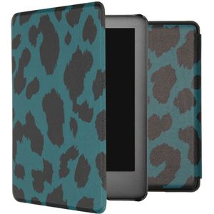 iMoshion Design Slim Hard Case Sleepcover voor de Amazon Kindle 10 - Green Leopard