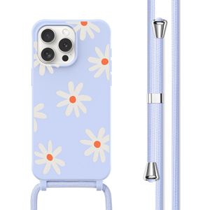 imoshion Siliconen design hoesje met koord voor de Apple iPhone 15 Pro - Lila Flower Distance