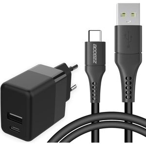 Accezz Wall Charger met USB-C naar USB kabel - Oplader - 20 Watt - 1 meter - Zwart