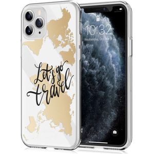 iMoshion Design hoesje voor de iPhone 11 Pro - Let's Go Travel / Zwart