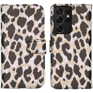 imoshion Design Softcase Bookcase voor de Samsung Galaxy S21 Ultra - Golden Leopard