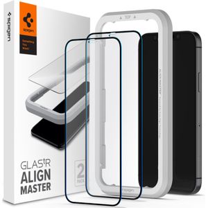 Spigen AlignMaster Full Cover Screenprotector 2 Pack  voor de iPhone 12 (Pro)