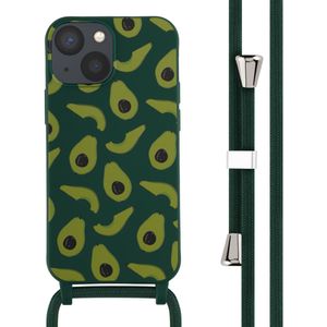 iMoshion Siliconen design hoesje met koord voor de iPhone 13 Mini - Avocado Green