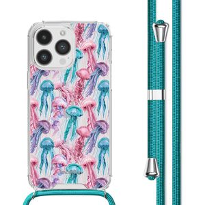 iMoshion Design hoesje met koord voor de iPhone 14 Pro Max - Jellyfish Watercolor