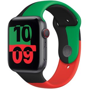 Sport Band voor de Apple Watch Series 1-9 / SE / Ultra (2) - 42/44/45/49 mm - Maat M/L - Black Unity