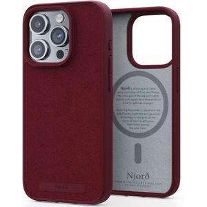 Njorð Collections Suède Comfort+ Case MagSafe voor de iPhone 15 Pro - Red