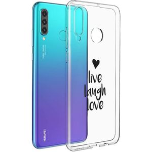 iMoshion Design hoesje voor de Huawei P30 Lite - Live Laugh Love - Zwart