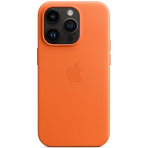 Apple Leather Backcover MagSafe voor de iPhone 14 Pro - Oranje
