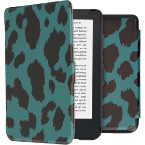 iMoshion Design Slim Hard Case Sleepcover voor de Kobo Clara 2E / Tolino Shine 4 - Green Leopard