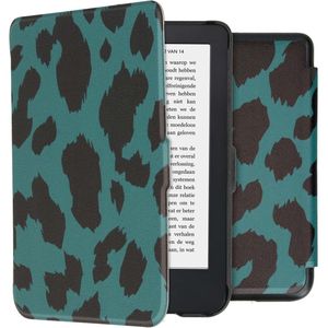 imoshion Design Slim Hard Case Sleepcover voor de Kobo Clara 2E / Tolino Shine 4 - Green Leopard