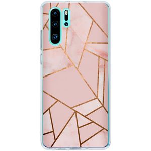 Design Backcover voor Huawei P30 Pro - Grafisch Roze / Koper