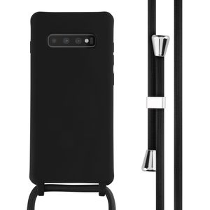 iMoshion Siliconen hoesje met koord voor de Samsung Galaxy S10 Plus - Zwart
