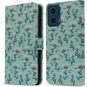 iMoshion Design Bookcase voor de Motorola Moto G34 - Blue Flowers