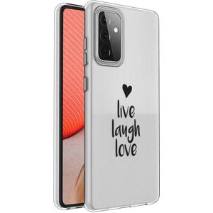 iMoshion Design hoesje voor de Samsung Galaxy A72 - Live Laugh Love - Zwart