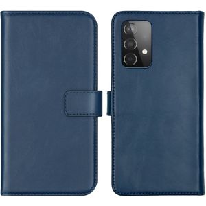 Selencia Echt Lederen Bookcase voor de Samsung Galaxy A52(s) (5G/4G) - Blauw