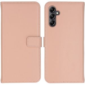 Selencia Echt Lederen Bookcase voor de Samsung Galaxy A14 (5G/4G) - Dusty Pink