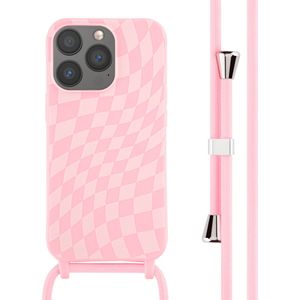 iMoshion Siliconen design hoesje met koord voor de iPhone 13 Pro - Retro Pink