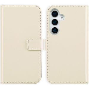 Selencia Echt Lederen Bookcase voor de Samsung Galaxy S25 - Greige