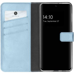 Selencia Echt Lederen Bookcase voor de Samsung Galaxy A32 (5G) - Lichtblauw