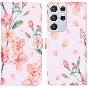 imoshion Design Softcase Bookcase voor de Samsung Galaxy S21 Ultra - Blossom Watercolor