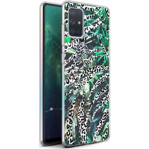iMoshion Design hoesje voor de Samsung Galaxy A71 - Jungle - Wit / Zwart / Groen