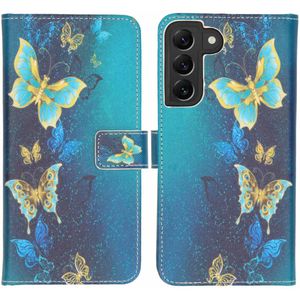 iMoshion Design Softcase Bookcase voor de Samsung Galaxy S22 Plus - Blue Butterfly