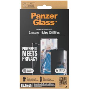 PanzerGlass Privacy Ultra-Wide Fit Anti-Bacterial Screenprotector incl. applicator voor de Samsung Galaxy S24 Plus