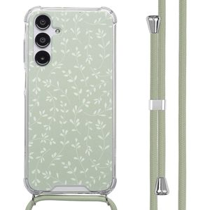 imoshion Design hoesje met koord voor de Samsung Galaxy A16 5G - Smoke Green Flowers