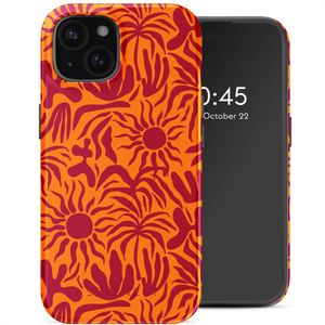Selencia Vivid Tough Backcover met MagSafe voor de Apple iPhone 15 - Tropical Vibes Apricot