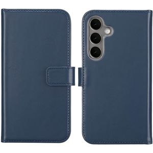 Selencia Echt Lederen Bookcase voor de Samsung Galaxy S25 Plus - Blauw
