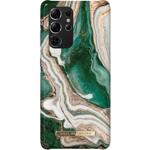 iDeal of Sweden Fashion Backcover voor de Samsung Galaxy S21 Ultra - Golden Jade Marble