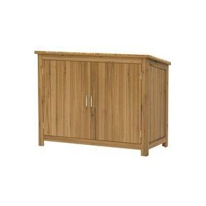 Outsunny Gartenschrank Holz, Geräteschuppen wetterfest 110x50x85cm, Gerätehaus mit Tür, Pultdach, Ablagen, Geräteschrank, Gartenhaus Werkzeugschrank Gartenschuppen für Garten Terrasse Hinterhof, Braun  Aosom