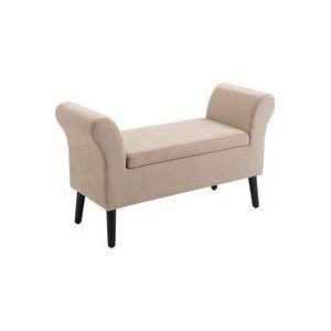 HOMCOM Sitzbank für Wohnzimmer  Moderne Polsterbank mit Stauraum, Samtartiges Polyester, Gummiholz, Armlehnen, 115,5x43,5x66cm  Aosom