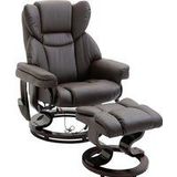 HOMCOM Relaxsessel Massagesessel mit Fußhocker und Liegefunktion, Kunstleder Braun 79x82x101 cm, komfortabel für Entspannung & Wellness  Aosom.de